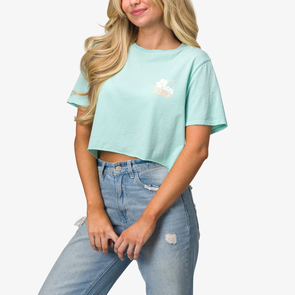 Koda 18" Crop T-Shirt - Eggshell - Front View